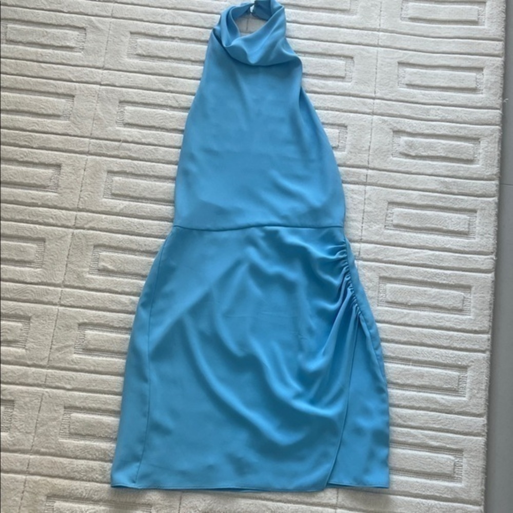 NWT Amanda Uprichard Samba Blue Halter Dress XS - Picture 1 of 5